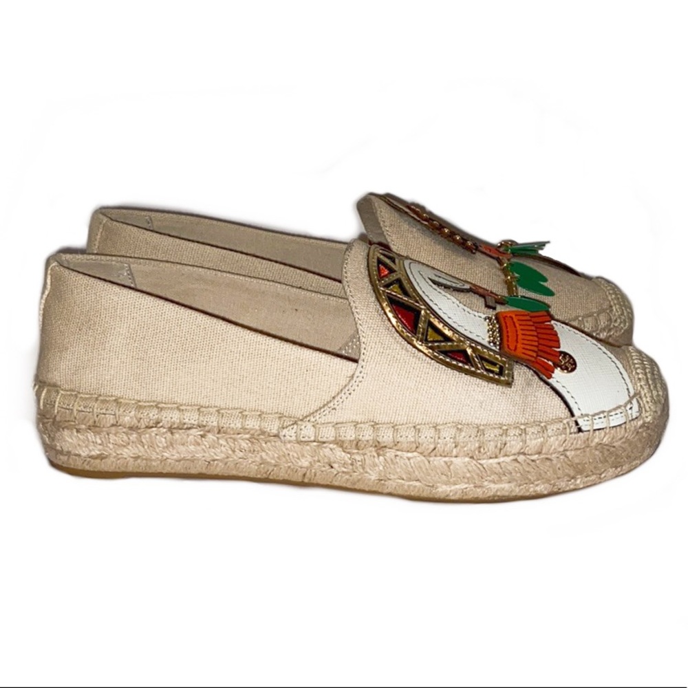NIB Tory Burch Parrot Espadrille Dulce de Leche - Picture 5 of 8